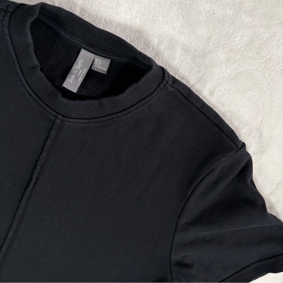 SWEATY BETTY Anthro Revive Mini Pullover T-Shirt Sweater Dress Black XL - Picture 7 of 9